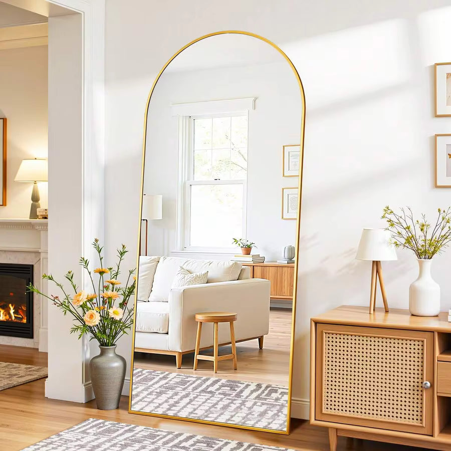 Furnbar Arch Floor Mirror, 58"X19" Full Length Mirror - Freestanding Full Body Mirror With Stand For Bedroom Or Living Room,Amber,Lavender,Persimmon,Pistachio,Sapphire