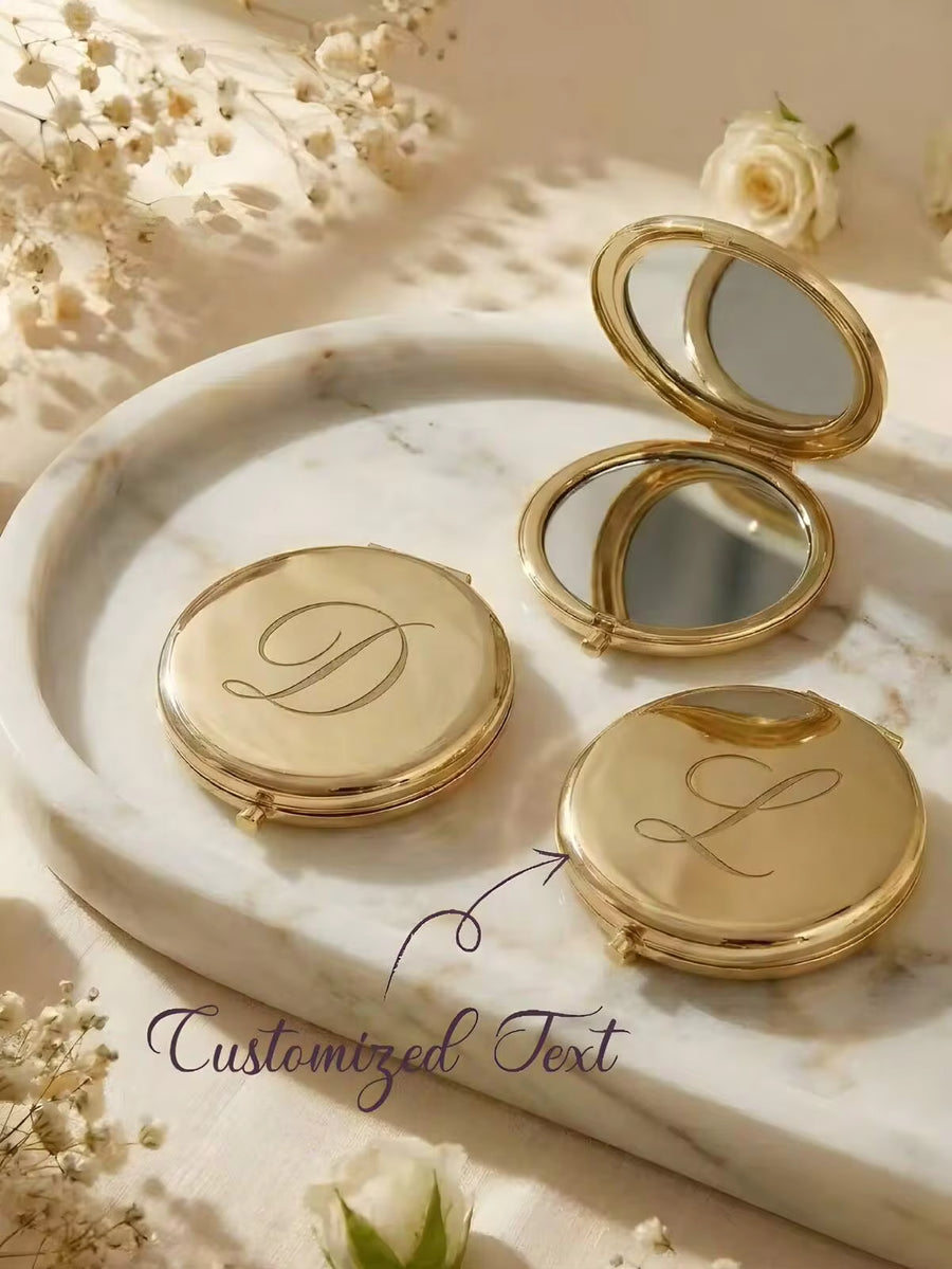 Personalized Compact Mirror, Bridesmaid Gifts, Birth Flower Makeup Mirror, Pocket Mirror For Her, Bridesmaid Thank You Gift, Bridal Shower Gift, Metal, Birthday Gift, Unique Gift, Graduation Gift